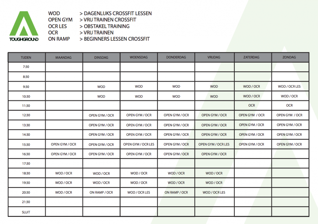 Tough Ground Almere Öffnungszeiten