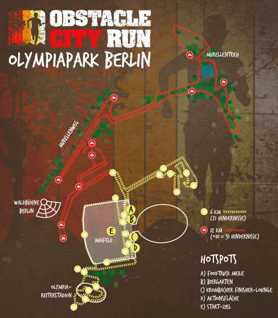 Streckenplan Obstacle City Run Berlin 2022