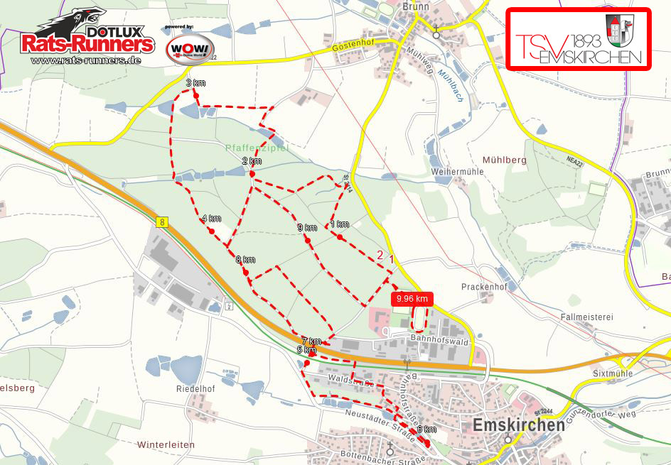 Streckenplan Rats-Run Emskirchen 2024