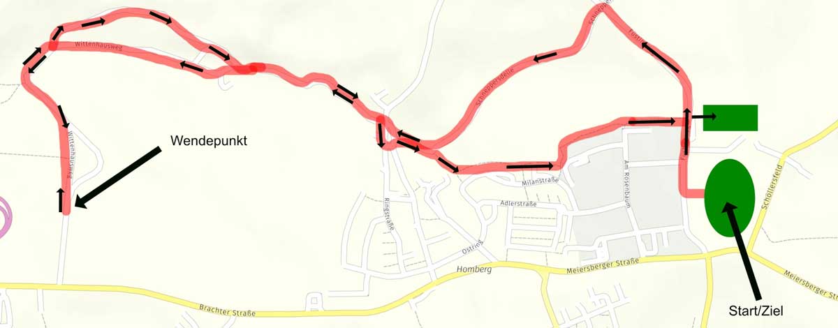 Streckenverlauf Obstacle Odyssey Homburg 2025